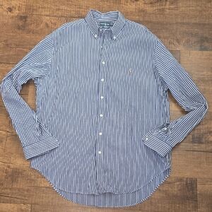 Ralph Lauren Classic Fit Button Down Dress Shirt Mens XLT Preppy Stripped